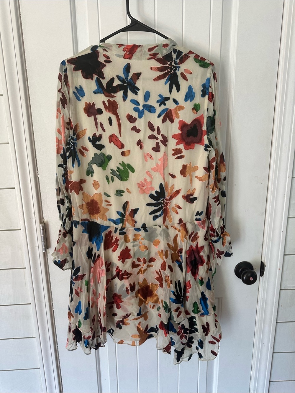 Alice + Olivia Moran Prisma floral burnout tiered silk dress. - Picture 10 of 12